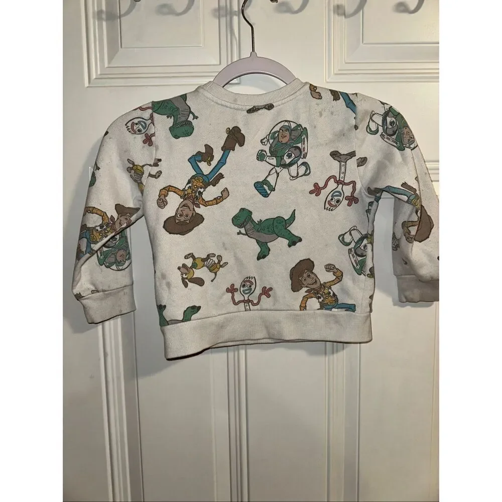 Toddler Boys' Disney Toy Story Fleece Sweatshirt - Off-White 4T